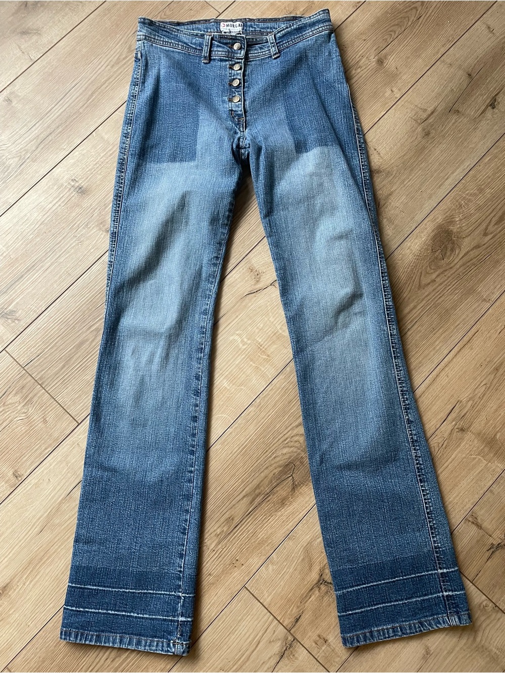 Vintage Morgan de Toi Y2K Two-Tone Button Fly Flare Jeans